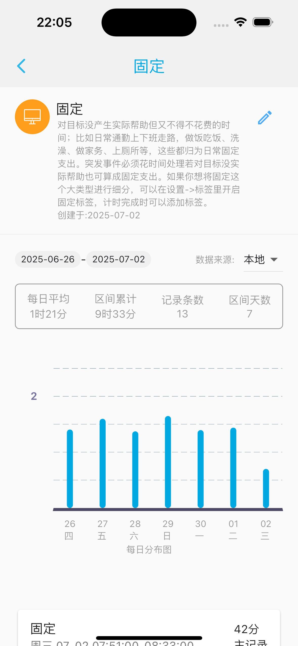 习惯统计